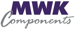 Logo mit dunkelblauer Aufschrift "MWK" und grauem Schriftzug "Components" darunter.
