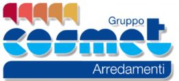 Logo del Gruppo Cosmet Arredamenti con scritte colorate e sfondo bianco.