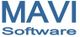 Text "MAVI Software" in blauer Schrift auf weißem Hintergrund.