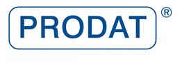 Text-Logo: "PRODAT" in blauer Schrift mit registriertem Markenzeichen, umrahmt von rechteckiger Linie.