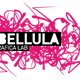 Scritta "Libellula Grafica Lab" su sfondo nero con disegni rosa astratti.