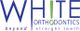 Logo of White Orthodontics with "beyond straight teeth" tagline in blue and green text.