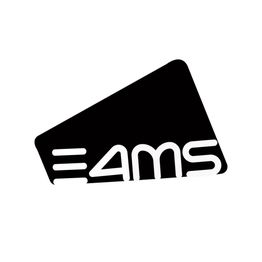 Logo negro con texto blanco "EAMS" sobre fondo blanco.