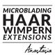 Text: "MICROBLADING HAAR WIMPERN EXTENSIONS Anastasia" in schwarzer Schrift auf weißem Hintergrund.