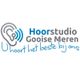 Logo van Hoorstudio Gooise Meren met oor-icoon en de tekst "U hoort het beste bij ons".