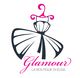 Logo con abito stilizzato e testo "Glamour La Boutique di Elisa" in rosa e nero.
