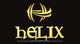Golden "Helix" text with a stylized "H" logo above on a black background.