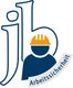 Logo mit den Buchstaben "jb", einem Helm und dem Wort "Arbeitssicherheit" in einem Bogen.