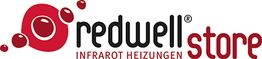 Logo von Redwell Store, Infrarot Heizungen, mit roten Kreisen auf weißem Hintergrund.