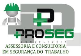 Logo da Proseg Consultoria, com ícone de segurança e texto sobre segurança do trabalho.