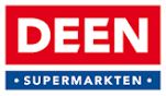 Logo van DEEN Supermarkten met rode en blauwe kleuren.