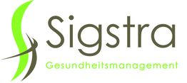 Logo von Sigstra Gesundheitsmanagement mit grünem S-Design links neben dem Firmennamen.