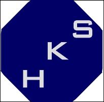 Blaues Achteck mit den weißen Buchstaben "H", "K" und "S" an verschiedenen Positionen.