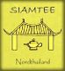 Logo mit Teehaus und Teekanne. Text: "SIAMTEE Nordthailand".