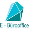 Logo mit türkisblauem, geometrischem Design und Text: "E - Bürooffice".