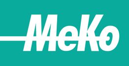 Logo mit weißem Schriftzug „MeKo“ auf türkisfarbenem Hintergrund.