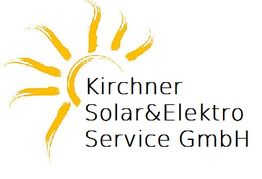 Logo von Kirchner Solar&Elektro Service GmbH mit gelber Sonne links.