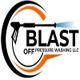 Logo for Blast Off Pressure Washing LLC with a pressure washer and orange accents.