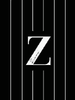 Schwarze Grafik mit einem großen weißen "Z" in der Mitte und vertikalen Streifen.