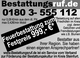 Bestattungsdienst-Werbung mit Feuerbestattung zum Festpreis und Service-Hotline.