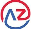Logo mit roten und blauen Linien, bildet die Buchstaben A und Z in einem Kreis.