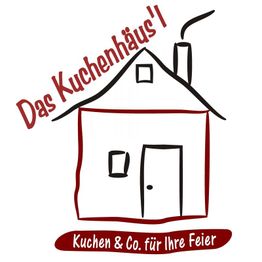 Logo mit gezeichnetem Haus, Text: "Das Kuchenhäus'l" und "Kuchen & Co. für Ihre Feier".