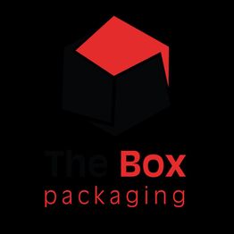 Red and black cube with "The Box packaging" text below on a black background.