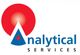 Logo mit rotem Kreis und blauem "A", Text: "Analytical Services".