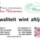 Visitekaartje van bakkerij Jan Westerbos en Mens, met adres, contactinformatie en slogan.