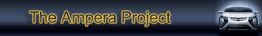 Blaues Banner mit Text "The Ampera Project" und einem Auto rechts.