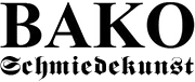 Textlogo "BAKO Schmiedekunst" in stilisierter Schrift.