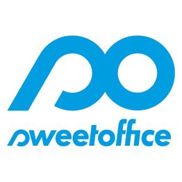Blaues Logo mit geschwungenem "so" und Text "sweetoffice" darunter.