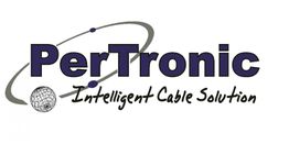 Logo mit Text: "PerTronic Intelligent Cable Solution", mit Globus und Orbit-Design.