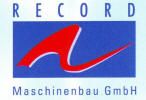 Logo von Record Maschinenbau GmbH mit rotem Symbol auf blauem Hintergrund.