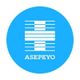 Logo de Asepeyo: símbolo blanco sobre fondo azul circular.