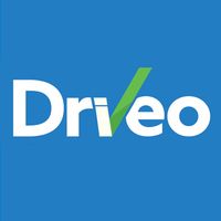 Driveo logo with blue background and a green checkmark in the word.