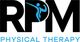 "RPM Physical Therapy logo with a stylized blue human figure within the letter 'P'."