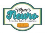 Logotipo de "Teque's Neuro", auténtico sabor venezolano, con un tequeño ilustrado.