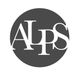 Kreislogo mit weißen Buchstaben "ALPS" auf schwarzem Hintergrund.
