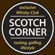 Logo des exklusiven "Scotch Corner" Whisky-Clubs mit Fokus auf Verkostung, Golf und Lifestyle.