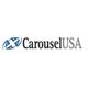 Logo of Carousel USA with a blue and gray globe design.