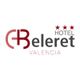 Logo del Hotel Beleret Valencia con tres estrellas.