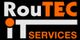 Logo mit Text: "RouTEC iT SERVICES" in Weiß und Orange auf schwarzem Hintergrund.