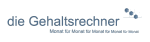 Logo mit dem Text "die Gehaltsrechner" und kleinen blauen Kreisen rechts oben.