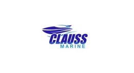 Logo with a stylized blue boat and the text "Clauss Marine" beneath it.