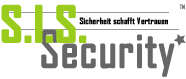 Logo von S.I.S. Security mit dem Slogan "Sicherheit schafft Vertrauen".