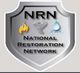 Shield logo with "NRN National Restoration Network" and icons of fire, tornado, and water drop.
