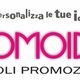 Logo "Promoidea": Personalizza le tue idee. Articoli promozionali in rosa e nero.