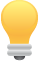 Glühbirne-Symbol mit gelbem Lichtschein auf weißem Hintergrund.