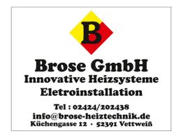 Brose GmbH: Innovative Heizsysteme, Elektroinstallation. Kontakt: info@brose-heiztechnik.de